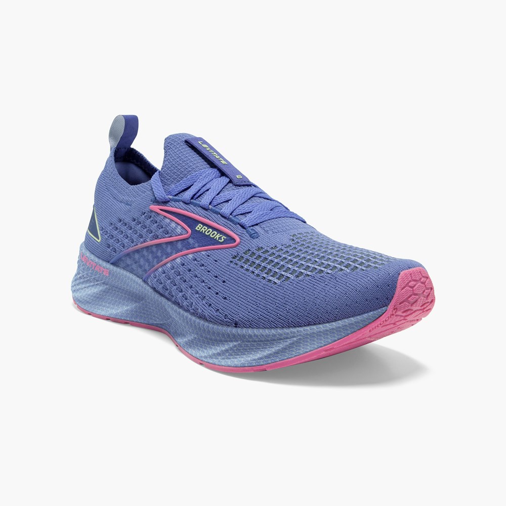 Chaussures Running Route Brooks Levitate StealthFit 6 Noir Bleu Rose Femme | ESI-7609915